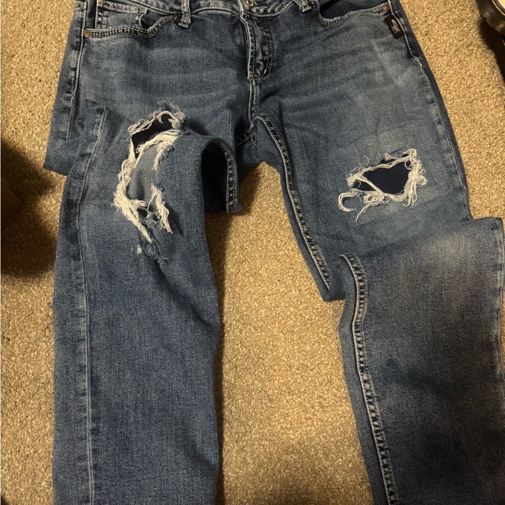 Silver Jeans Women's Distressed Blue Jeans
